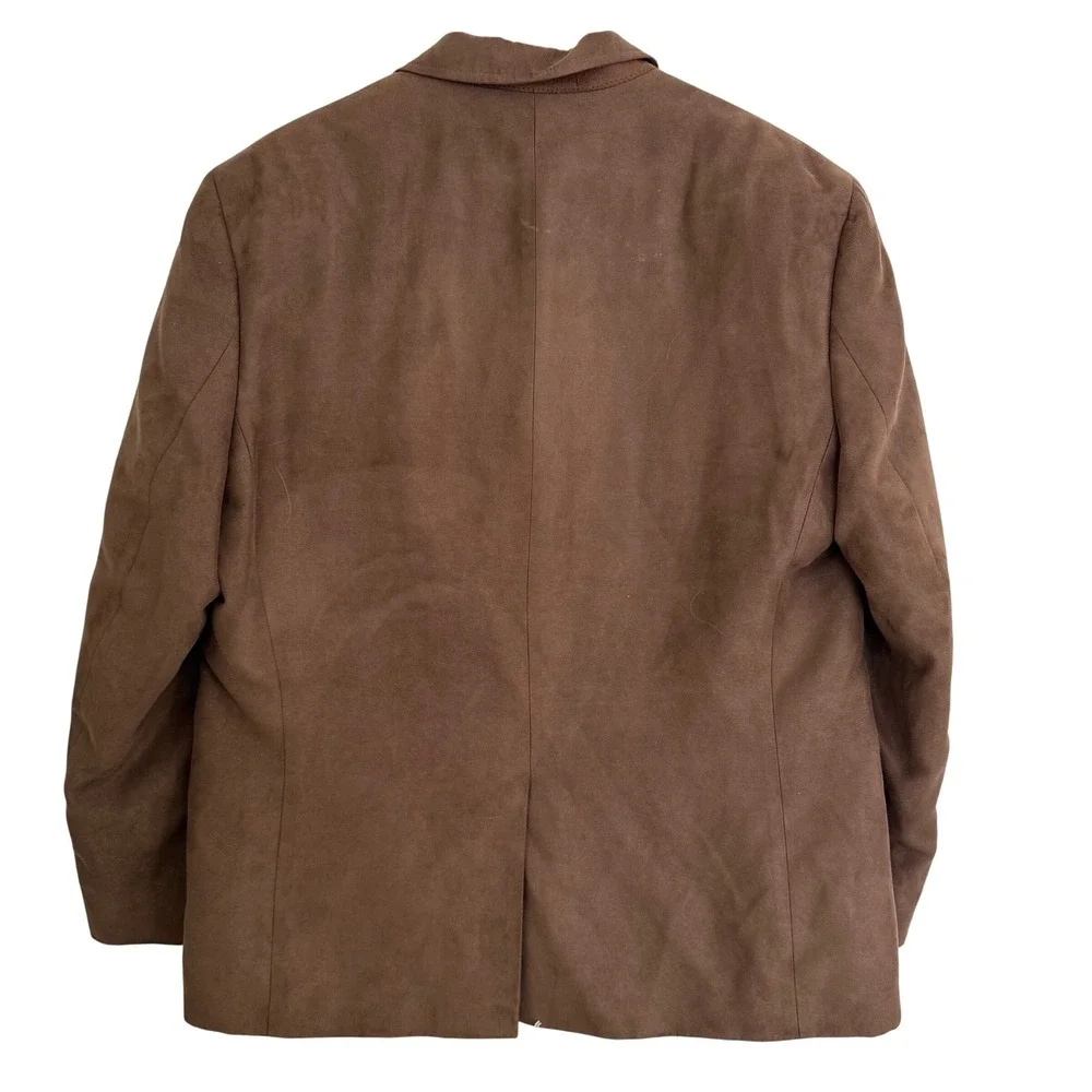 Lauren Ralph Lauren Men's Suede Blazer Brown Dog Print Lining Sz 44R Equestrian - Picture 4 of 9